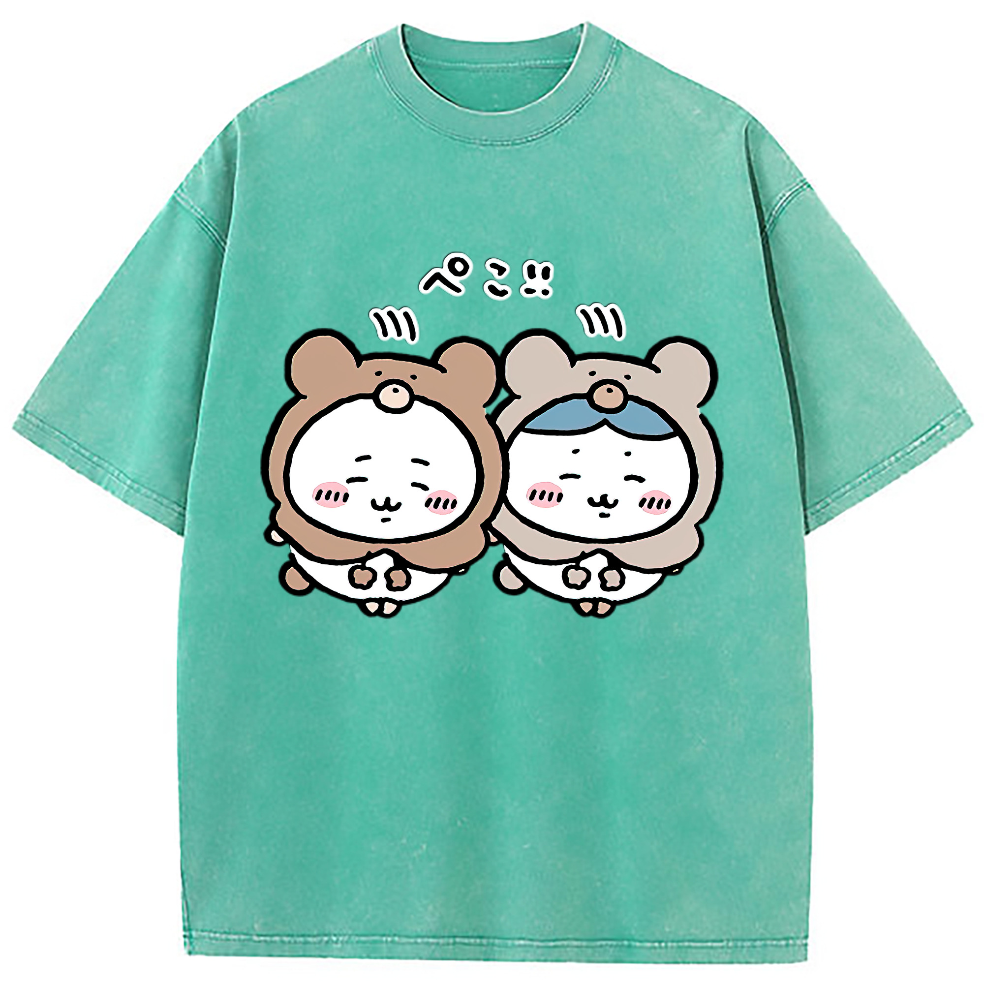 （画像用） ちいかわ ハチワレ Chii-kawa hachiware 綿100% ヴィンテージ風 半袖Tシャツ（フロントプリント）